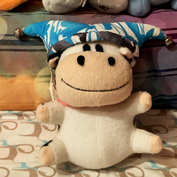 Mini Plush Jester Hat Blue Gray and White - Thumbnail 3