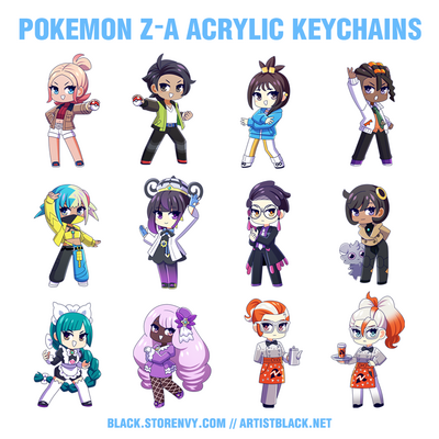Pkmn z-a acrylic keychains