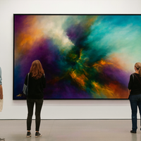 Cosmic Convergence Turquoise Burst in Fiery Nebula - Thumbnail 1