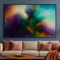 Cosmic Convergence Turquoise Burst in Fiery Nebula - Thumbnail 4