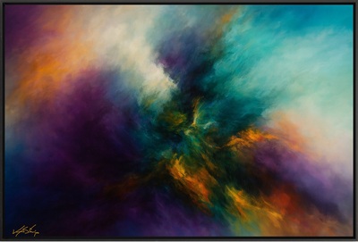 Cosmic Convergence Turquoise Burst in Fiery Nebula