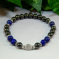 Hematite & Lapis Lazuli Celtic Men’s Bracelet – Strength, Wisdom & Timeless Style - Thumbnail 2