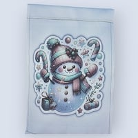Cheery Snowman Garden Flag - Thumbnail 1