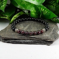 Garnet & Black Agate Men’s Bracelet – Power, Protection & Confident Style - Thumbnail 1