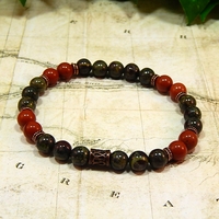 Dragon’s Blood Jasper & Red Jasper Men’s Bracelet – Courage, Vitality & Grounded Strength - Thumbnail 1