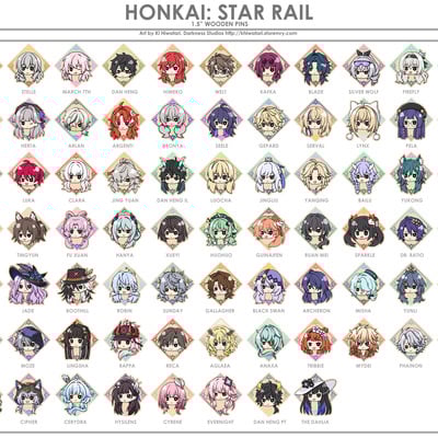 Honkai star rail 1.5" wooden pins