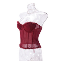 Sexy strapless backless see-through top - Thumbnail 5