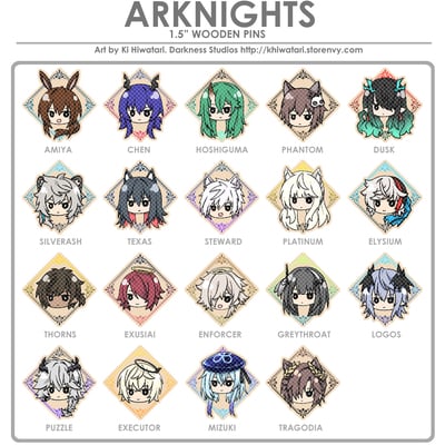 Arknights 1.5" wooden pins