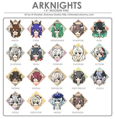Arknights 1.5" Wooden Pins