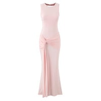 Sexy backless irregular slim-fit ruched bodycon dress - Thumbnail 2