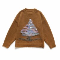Autumn/Winter Warm Christmas Sequined Crew Neck Long Sleeve Loose Pullover Sweater - Thumbnail 1