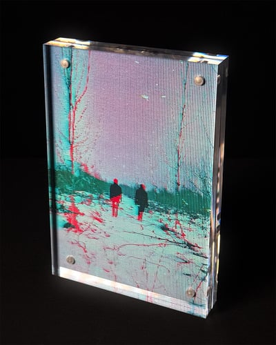 anomaly_251121: One-of-a-kind signed glitch art 4" x 6" giclée print in acrylic frame
