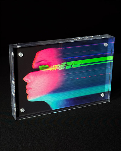 anomaly_251124: One-of-a-kind signed glitch art 6" x 4" giclée print in acrylic frame
