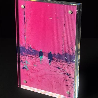 Anomaly 251119: one-of-a-kind signed glitch art 4" x 6" giclée print in acrylic frame