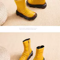 Genuine Cow Leather Platform Bootie Side Zipper - Worldwide  Free Shipping - Thumbnail 1