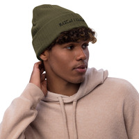 Unisex Organic Cotton Ribbed Knit Slouchy Beanie  Soft, Breathable, & Sustainable Everyday Headwear - Thumbnail 3