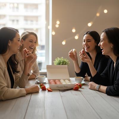 Macarons Strawberry and Vanilla, 24 count - Thumbnail 1