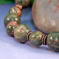 Unakite Gemstone & Copper Bracelet – Balance, Renewal & Earthy Magic - Thumbnail 3