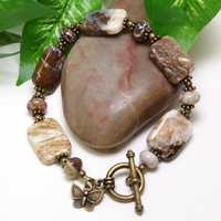Brioche Jasper Gemstone & Brass Bracelet – Earthy Strength, Creativity & Timeless Charm - Thumbnail 1