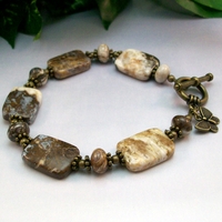 Brioche Jasper Gemstone & Brass Bracelet – Earthy Strength, Creativity & Timeless Charm - Thumbnail 1