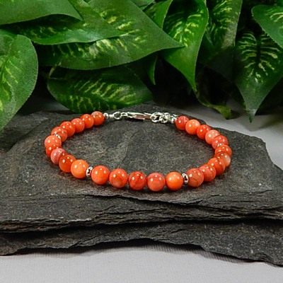 Orange red mother of pearl bracelet – radiance, joy & ocean magic