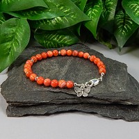 Orange Red Mother of Pearl Bracelet – Radiance, Joy & Ocean Magic - Thumbnail 2