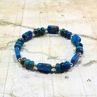 Blue Impression Jasper Gemstone Stretch Bracelet – Calm, Creativity & Everyday Magic - Thumbnail 3
