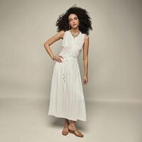 Metallic Stripe Wrap Dress - FINAL SALE - Thumbnail 1