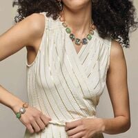 Metallic Stripe Wrap Dress - FINAL SALE - Thumbnail 2