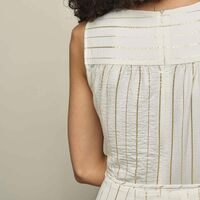 Metallic Stripe Wrap Dress - FINAL SALE - Thumbnail 3