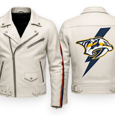 Crafted leather men white leather jacket motorcycle - Thumbnail 3