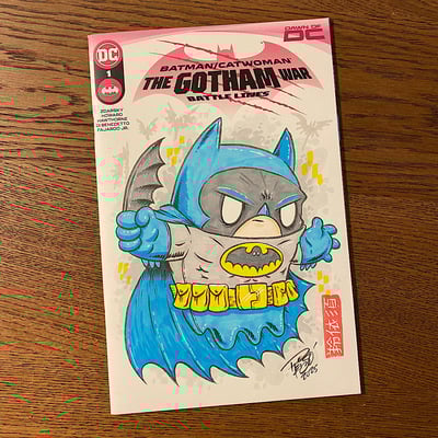 Hand drawn tiny ghost sketch cover comic - goth billionaire