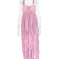 Stylish strapless high-end evening gown, sexy and elegant backless dress - Thumbnail 4