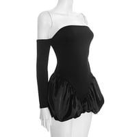 Sexy and stylish fitted strapless long-sleeved bubble jumpsuit shorts - Thumbnail 4