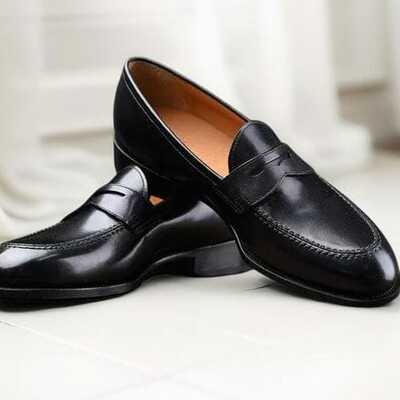 Modern structure trending formal wear handmade edition black loafers for men gentlemen's outfit edition