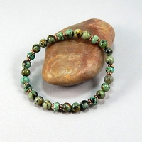 African Turquoise Jasper Bracelet – Handmade Gemstone Stretch Jewelry for Balance & Protection - Thumbnail 1