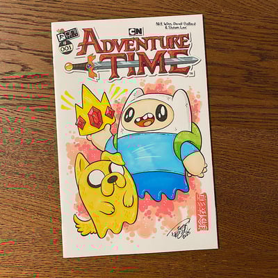 Hand drawn tiny ghost sketch cover comic - magic land boy and his talking dog