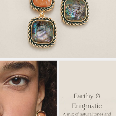 Abalone gemscape statement earrings - final sale - Thumbnail 2