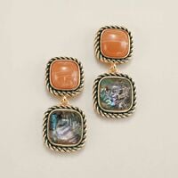 Abalone Gemscape Statement Earrings - FINAL SALE - Thumbnail 1