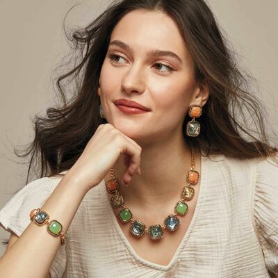 Abalone gemscape statement earrings - final sale