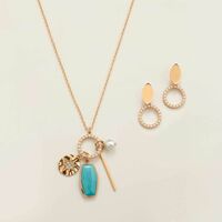 Turquoise Tides Necklace and Earring Set - FINAL SALE - Thumbnail 1