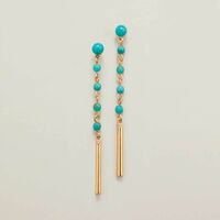 Turquoise Tides Linear Earrings - FINAL SALE - Thumbnail 1