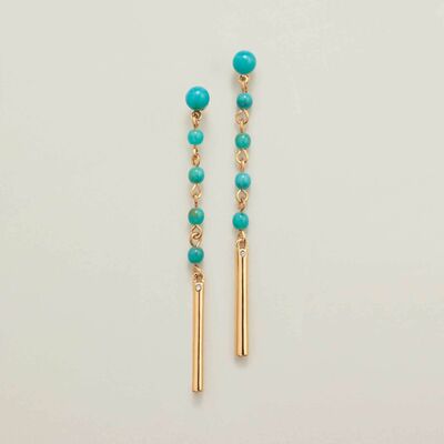 Turquoise tides linear earrings - final sale