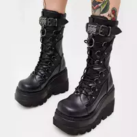 Tatiana- Cosplay Mid-calf Boots High Platform Wedges Worldwide Shipping - Thumbnail 1