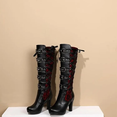 Platform boots lace up worldwide shipping
