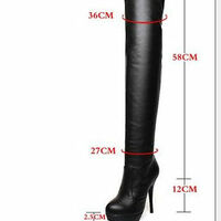 Edith - Stiletto Heel Over Knee Thigh High Boots Dress Comfy Worldwide Shipping - Thumbnail 1