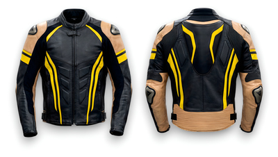 Crafted Leather Design Racing Biker Motorcycle Jacket