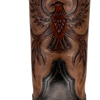 Crafted Leather Classic Brown / Black Leather Cowboy Pointed Toe Boot - Thumbnail 2