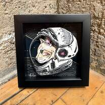 "Catstronaut" Limited Edition Print Shadowbox