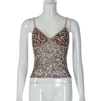 Stylish and sexy V-neck backless leopard print camisole - Thumbnail 2